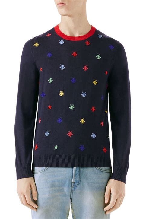 yellow gucci sweater|gucci bee embroidered sweater.